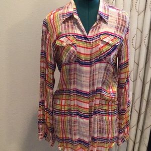 CAbi multi color blouse size M